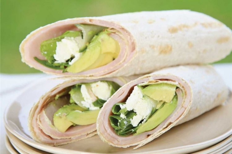 Lavash with Cottage Cheese and Avocado