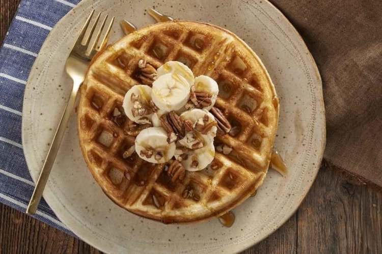 Banana Waffles with Butter