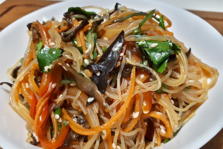 Funchoza and Eggplant Salad