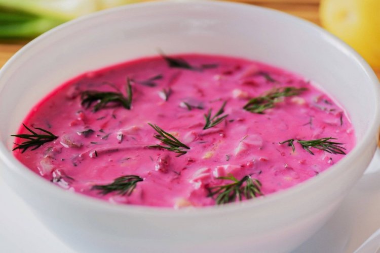 Kholodnik with Olives on Tan