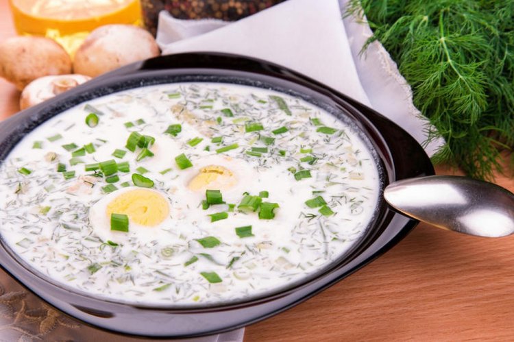 Kholodnik with Sorrel and Beef on Kefir
