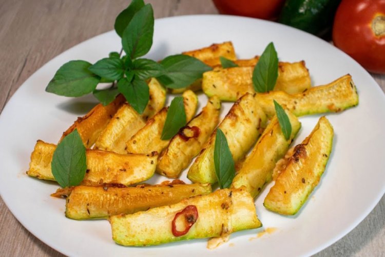 Zucchini Sticks in Lemon-Mustard Sauce, Baked