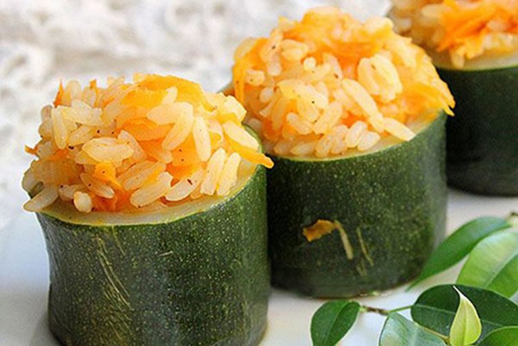 Lenten Stuffed Zucchini with Rice and Vegetables