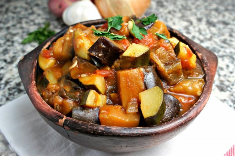 Salteado de calabacín con berenjena