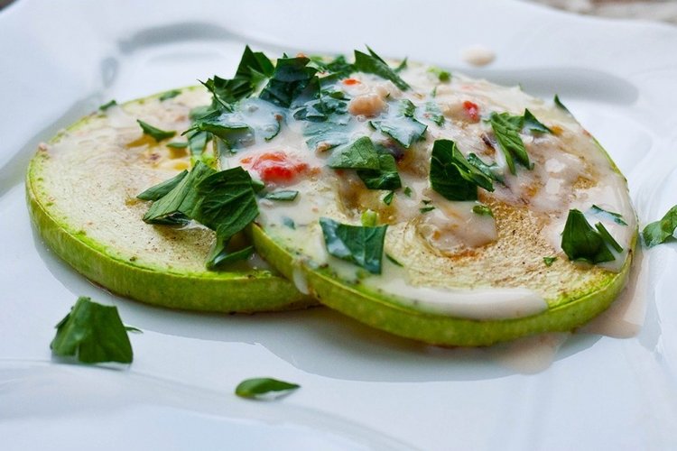 Zucchini with Sour Cream in an Air Fryer