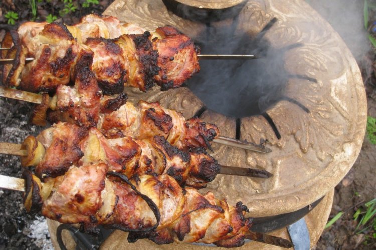Shashlik in Tomato Juice in a Tandoor