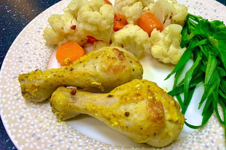 Muslos de pollo con curry en freidora de aire