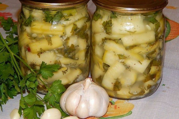 Zucchini like Milk Cap Mushrooms with Herbs for Winter