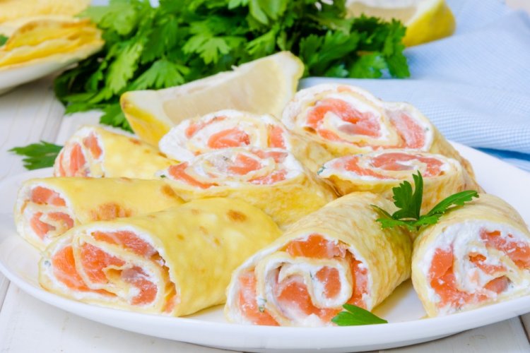 With Salmon and Cream Cheese