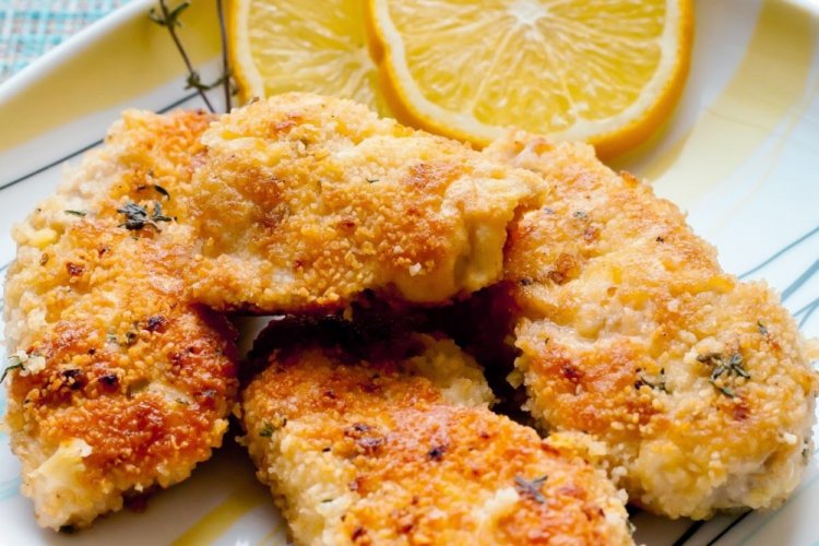 Pechuga de pollo empanada en freidora de aire