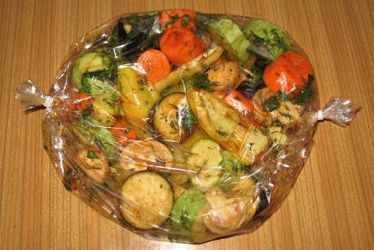 Vegetables in a Roasting Bag in an Air Fryer