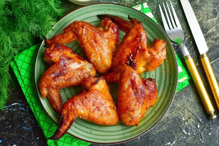 Air Fryer Chicken Wings with Adjika and Tabasco