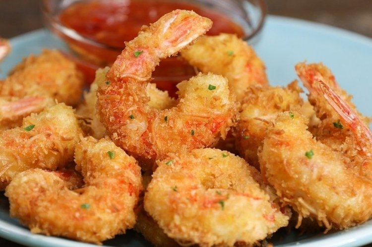 Camarones empanizados en freidora de aire