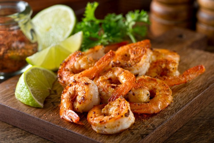 Camarones con miel en freidora de aire