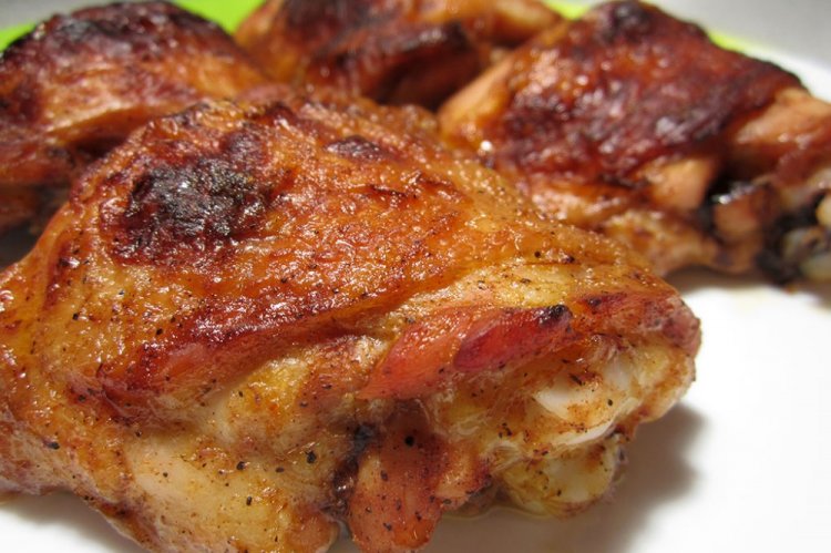 Chicken Thighs with Tomato in an Air Fryer