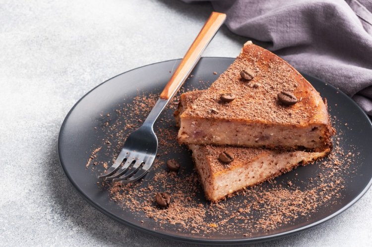 Cazuela de requesón con cacao en freidora de aire