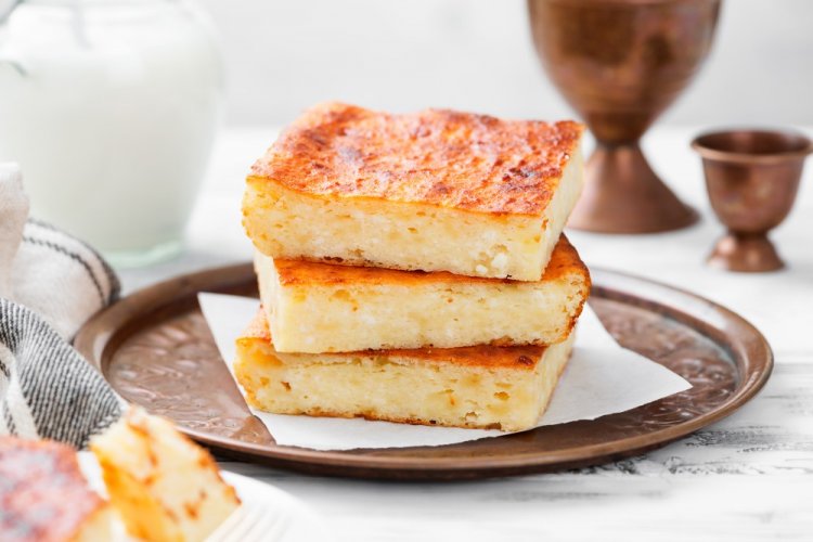 Cazuela de requesón con leche en freidora de aire