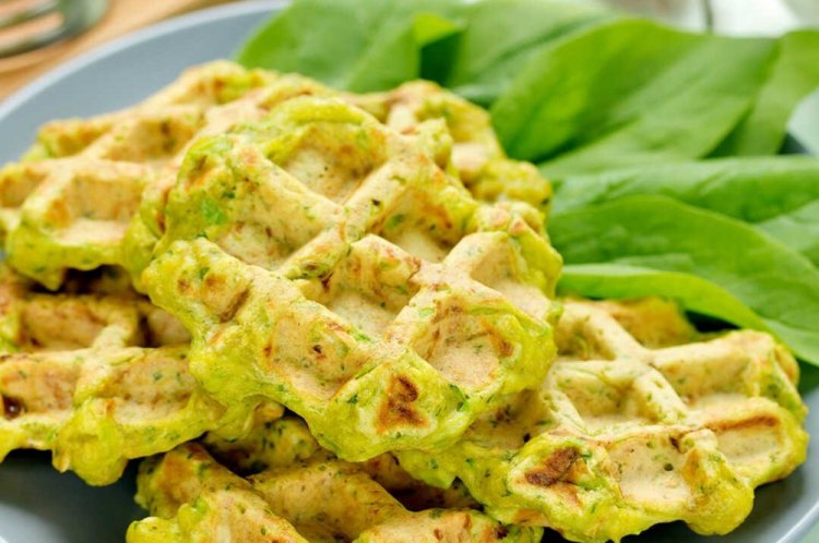 Spinach Cheese Waffles