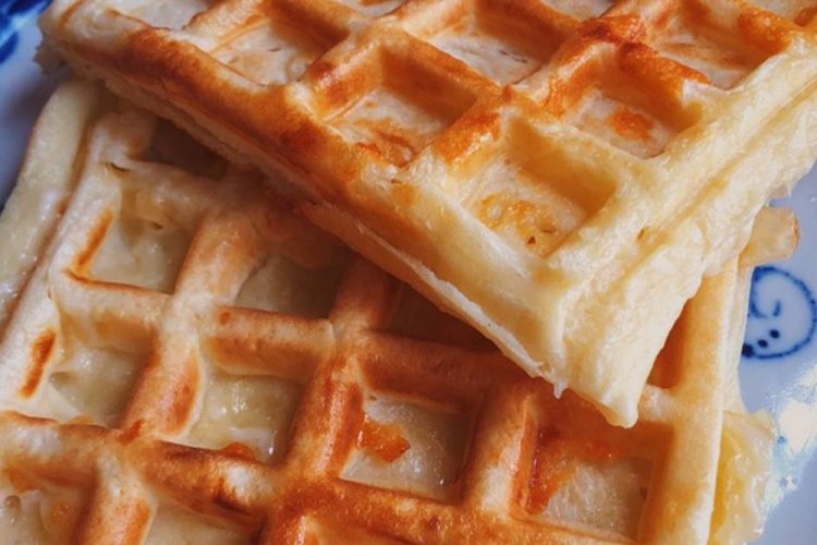 Semolina Cheese Waffles in a Waffle Maker