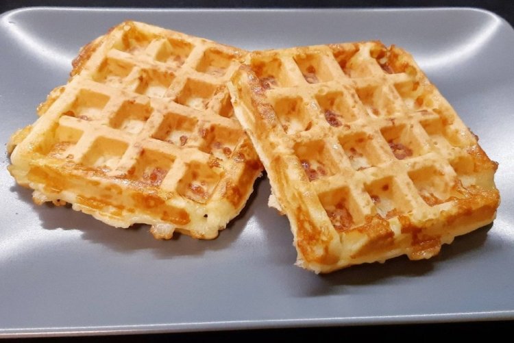 Milk Cheese Waffles in a Waffle Maker