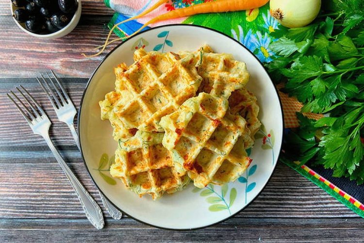 Kefir Cheese Waffles in a Waffle Maker