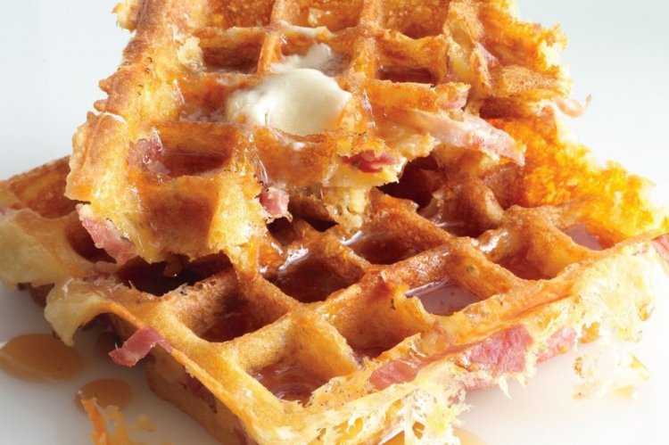 Cheese Waffles with Sausage