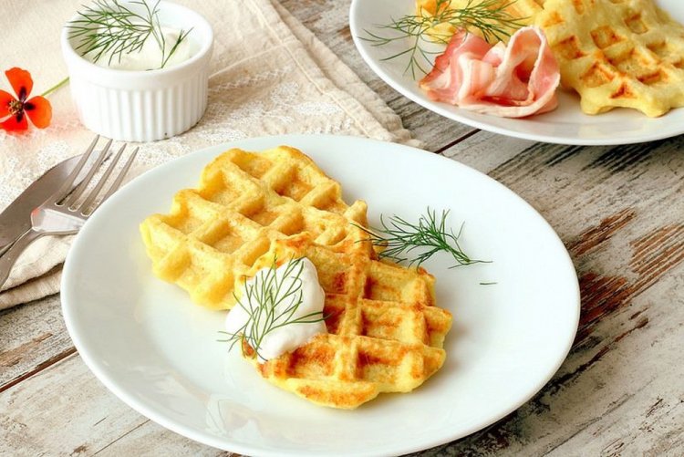Potato Cheese Waffles