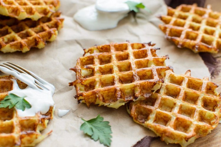 Grated Potato Waffles in a Waffle Maker