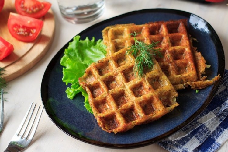 Potato Waffles with Onion