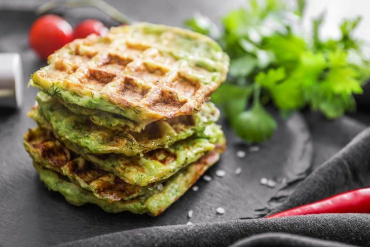 Potato and Zucchini Waffles in a Waffle Maker