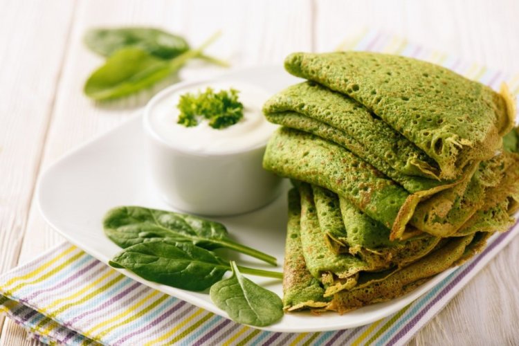 Whey Pancakes with Spinach