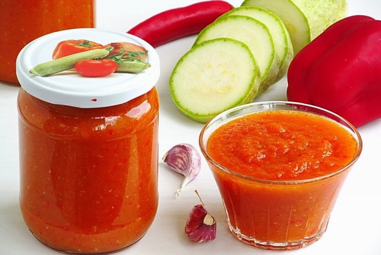Zucchini Adjika without Vinegar for Winter