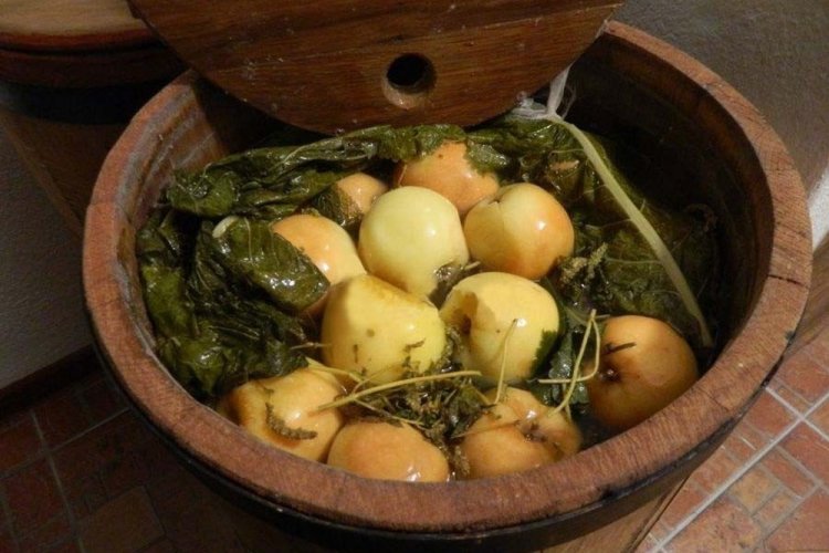 Soaked Apples in a Barrel