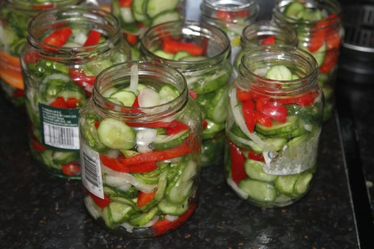 Salad with Apples and Cucumbers for Winter