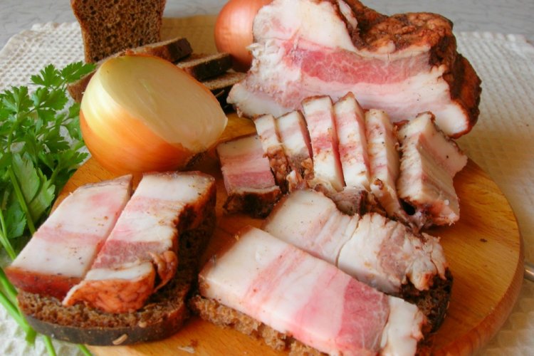 Pork Fat in Brine with Onion Skins