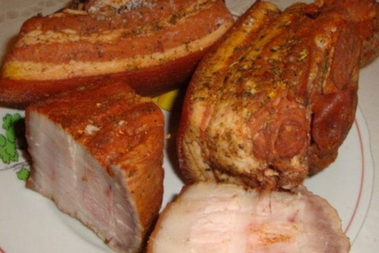 Pork Fat in Onion Skins with Liquid Smoke