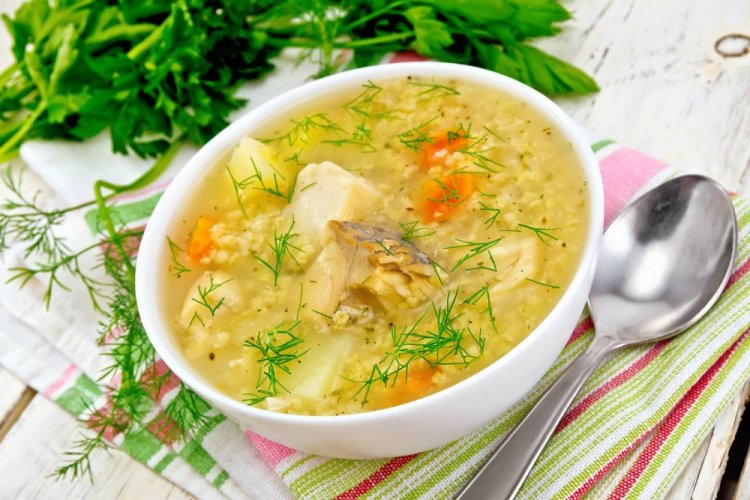 Sopa de pescado con mijo