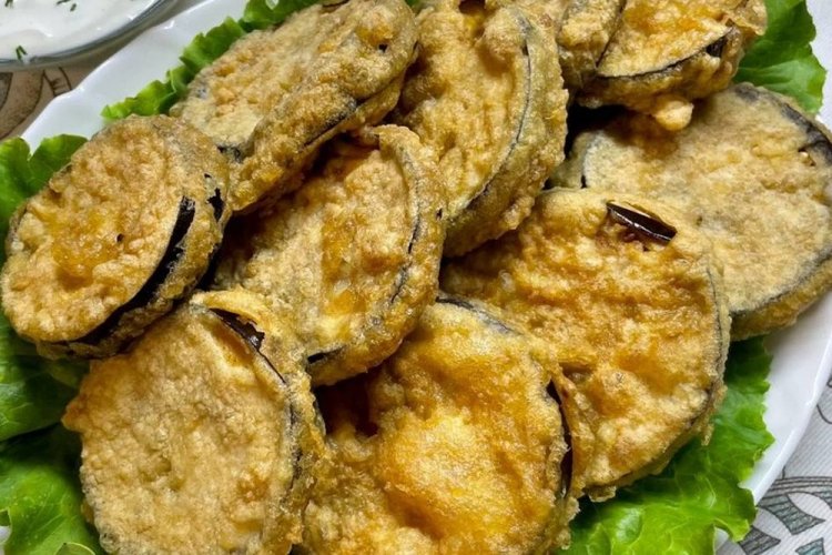 Eggplant in Water-Based Batter