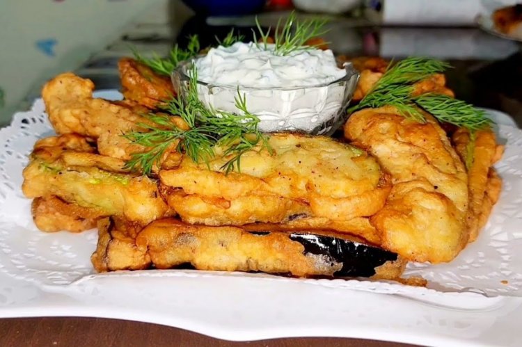 Eggplant in Yeast Batter, Deep-Fried