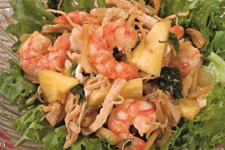 Thai Turkey, Shrimp, and Fresh Pineapple Salad