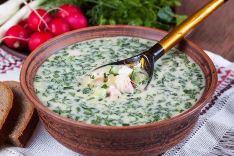 Okroshka with Sour Milk