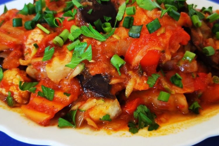 Estofado de berenjena y coliflor