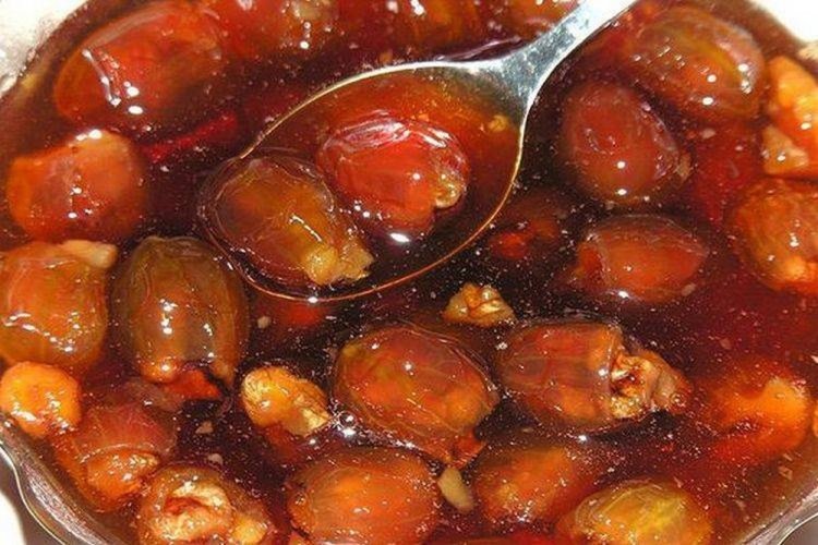 Gooseberry, Lemon, and Walnut Jam