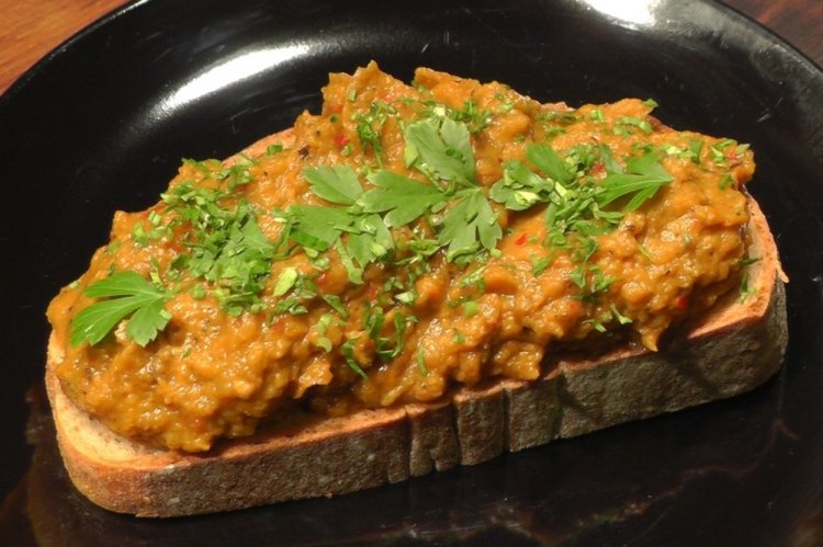 Eggplant Spread with Zucchini and Processed Cheese