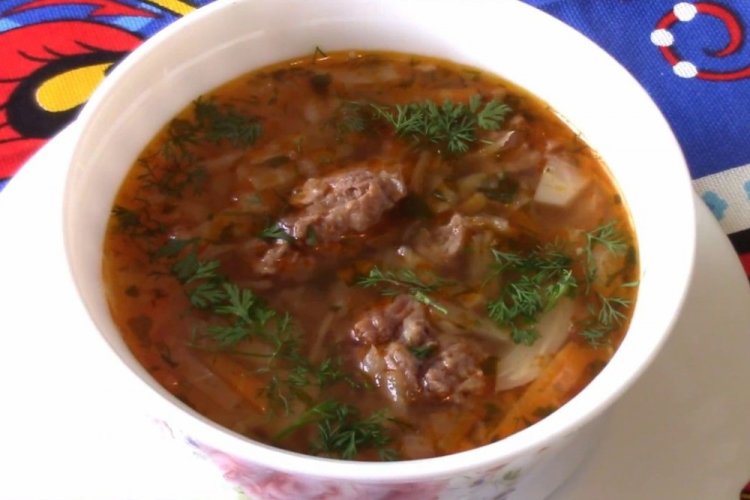 Shchi with Stewed Meat and Fresh Cabbage