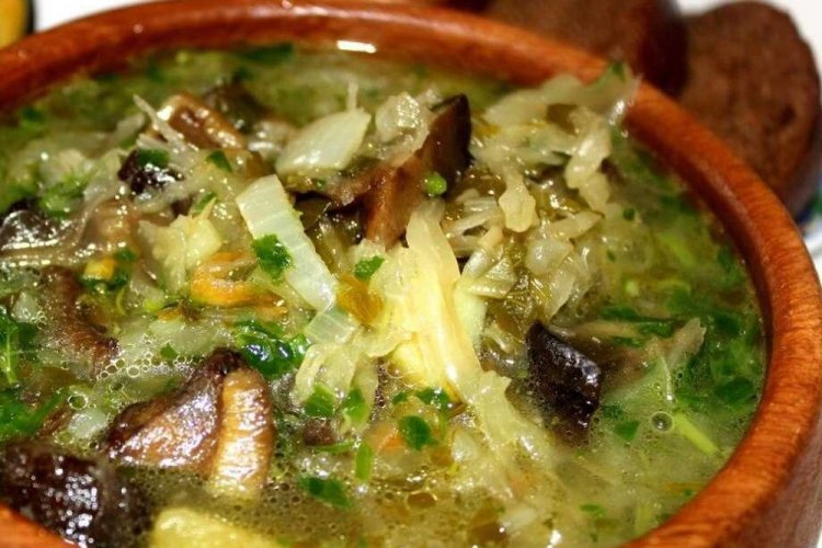 Sopa de níscalos con repollo
