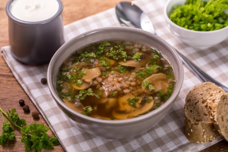 Mushroom Soup with Buckwheat