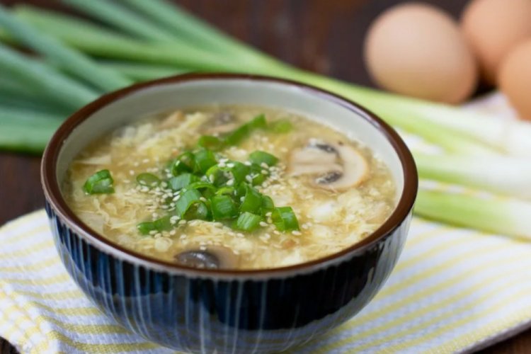 Mushroom Soup with Eggs