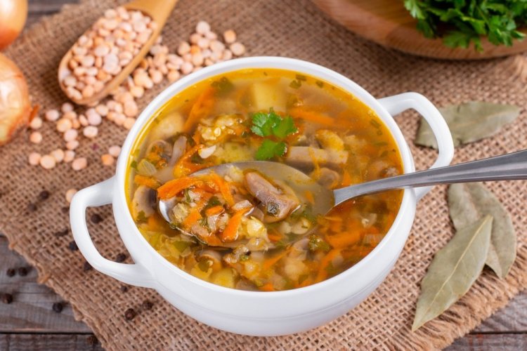Mushroom and Pea Soup