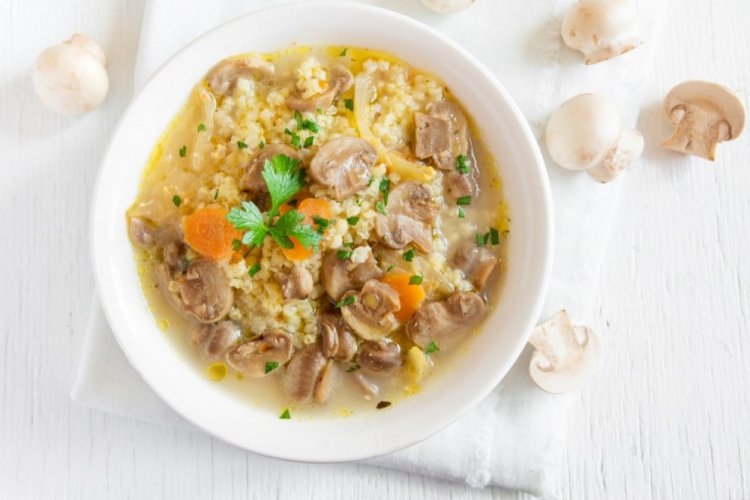 Lenten Mushroom Soup with Millet